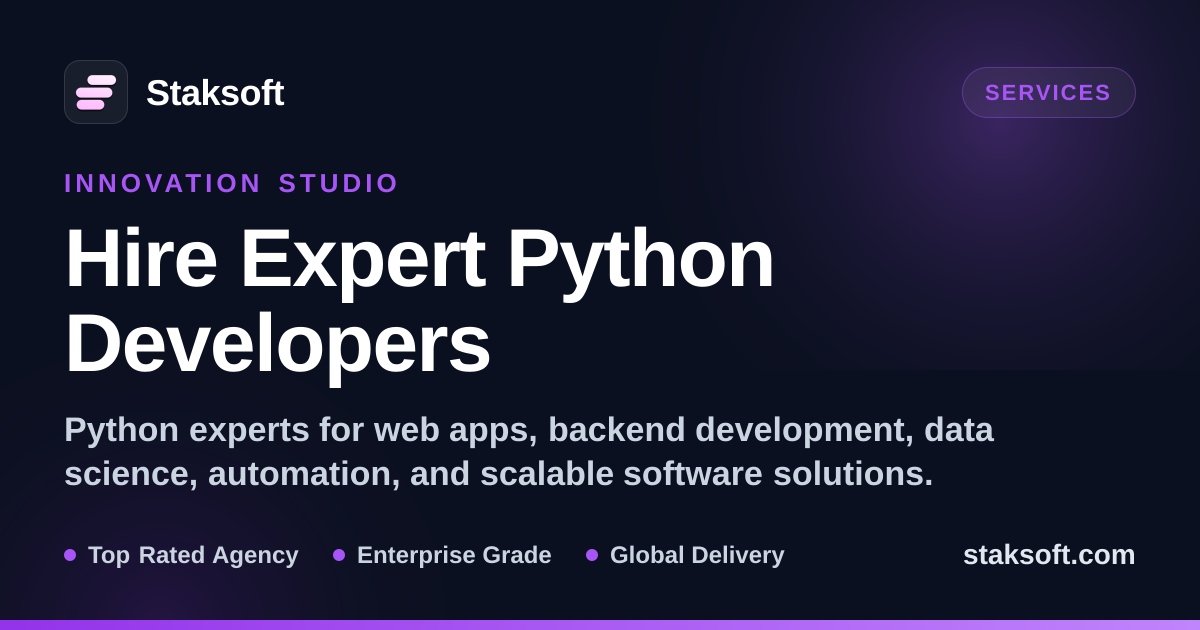 Hire Python Developers | Expert Backend, AI & Data Engineering | Staksoft