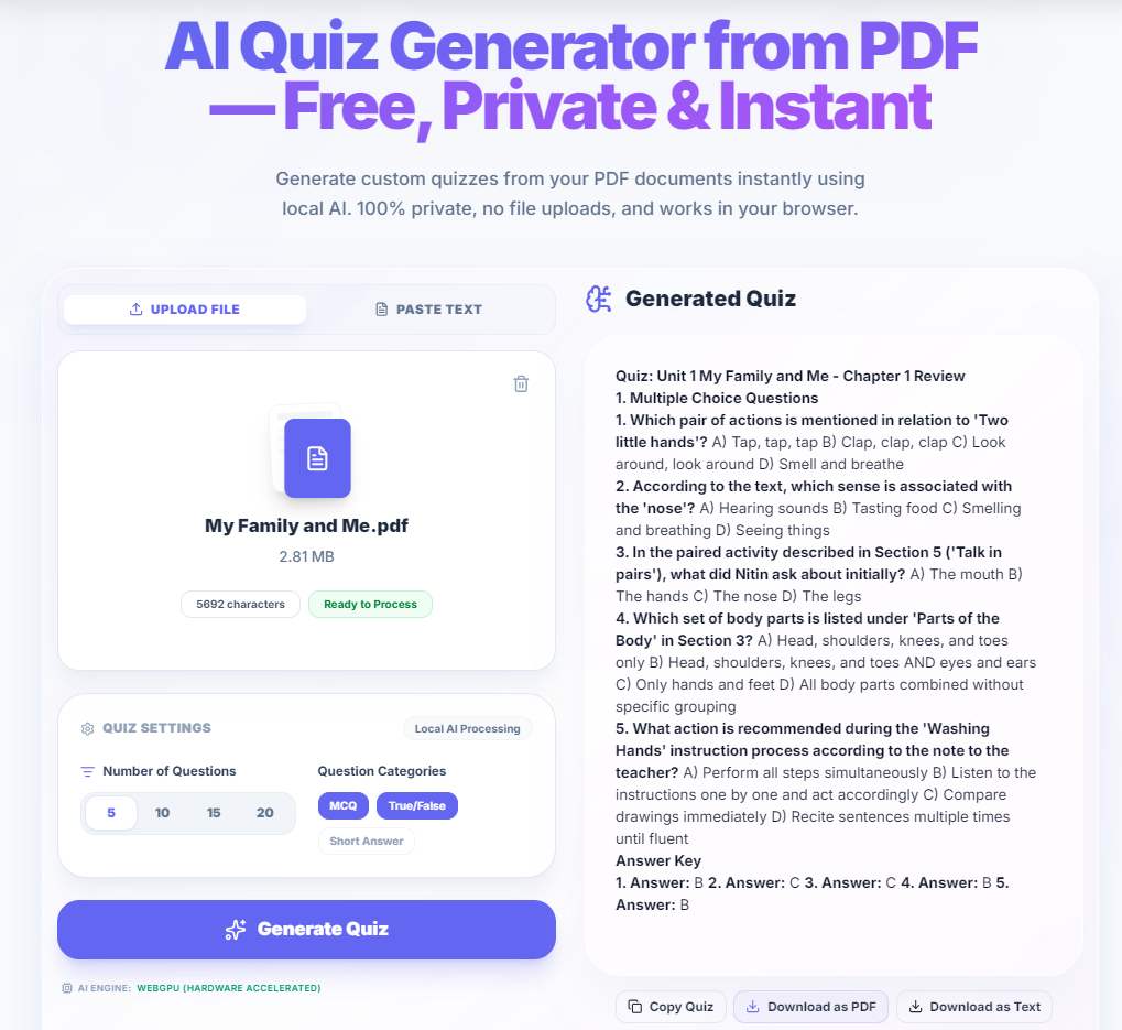 Final generated AI quiz