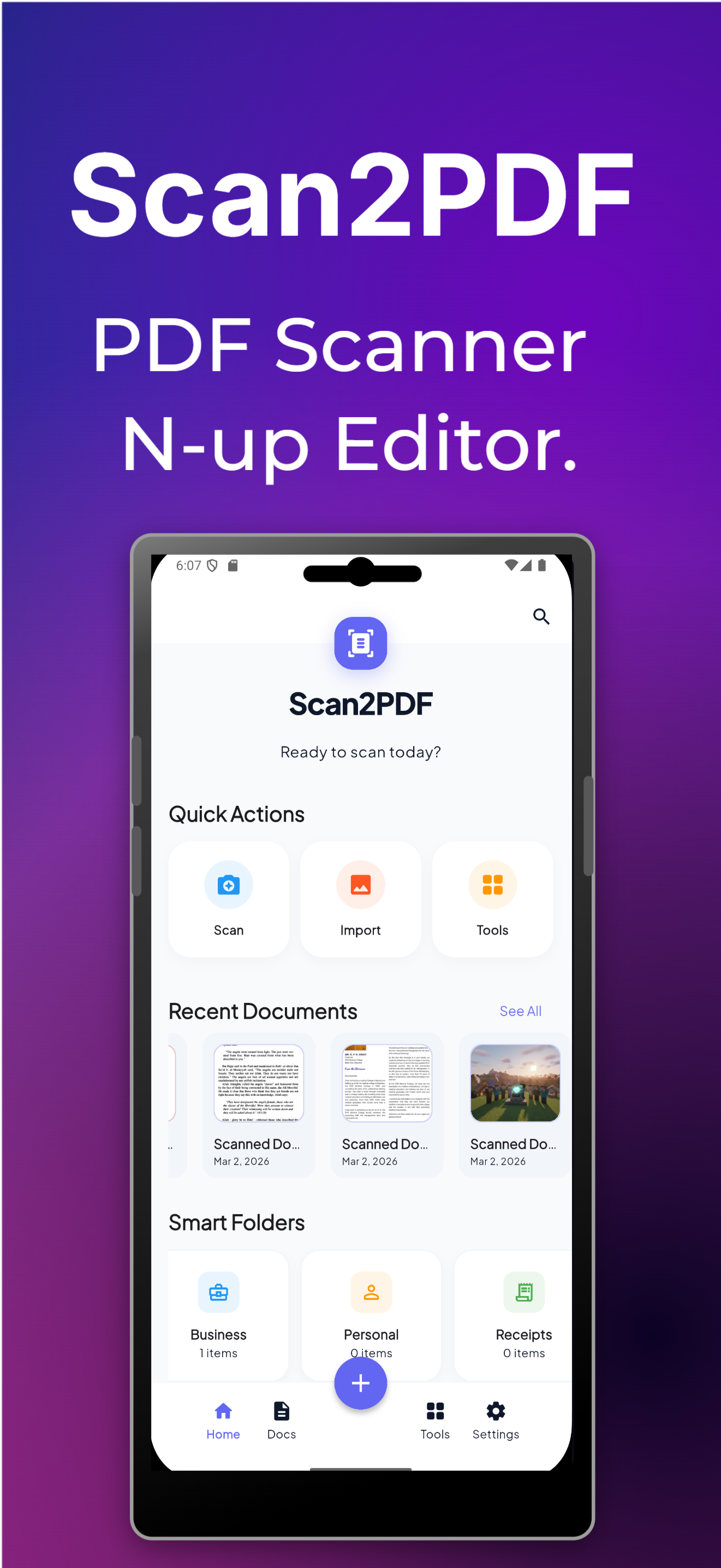 Scan2PDF Mobile App App Screenshot